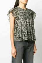 Isabel Marant Etoile Layona Ruffle Floral Printed Cotton Blouse Tunic Top L 38 - £89.58 GBP