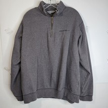 Mens Eddie Bauer 1/4 zip pullover size Large tall gray Cotton Poly Blend - £15.20 GBP