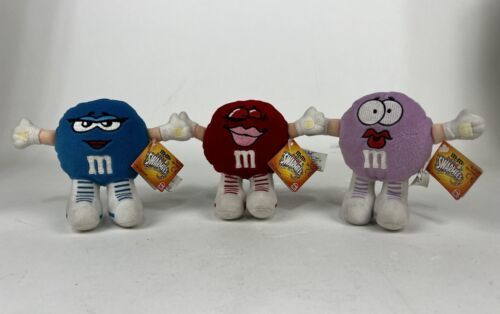 M&M's Minis Swarmees Plush Belle Blue, Lisa Lilac, Rikki Red 1998 w/ tags - £18.21 GBP