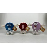 M&amp;M&#39;s Minis Swarmees Plush Belle Blue, Lisa Lilac, Rikki Red 1998 w/ tags - £18.21 GBP