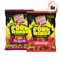 6x Bags Slim Jim Fried Pork Rinds Chicharrones Variety Chips | 2oz | Mix &amp; Match - £19.22 GBP
