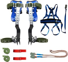 Wmlbk Adjustable Tree Climbing Spikes With 5 Point Safety Belt Lanyard, ... - £144.61 GBP