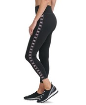 DKNY Womens Activewear Stacked-Logo High-Waist Leggings Color Lilac Size Medium - £24.85 GBP