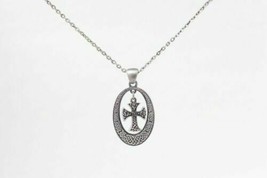 Mystica Accessory Celtic Cross Necklace Pendant Crescent Moon - £11.98 GBP