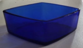 Cobalt Blue Diamond Shape Glass Trinket Holder Candy Dish Jewelry Tea Ba... - $298.05 MXN