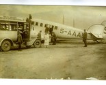Bus Picking Up Passengers at Junkers Templehof Airport 1924 Real Photo P... - $84.06