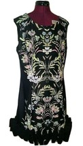 Donna Ricco New York Dress Size 16 Lined Zipper Closure Ruffle Hem Sleeveless - £58.26 GBP