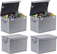 Veno 4 Pack Large Collapsible Storage Bin With Lid, Decorative Box,, Set Of 4). - £39.13 GBP