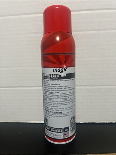 Magic Stainless Steel Cleaner Polish 17 Oz Aerosol Streak Free Refrigerator Sink Item image 2
