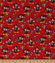 Cotton Mickey Mouse Christmas Kids Cotton Fabric Print by the Yard D405.52 - £7.86 GBP