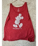 Walt Disney World Red Gray Glitter Mickey Tank Top Shirt Women’s XL - $570.01 MXN