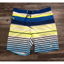 Vineyard Vines Mens Size 33 Blue &amp; Yellow Striped Board Shorts Trunks - $22.21