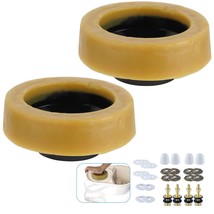 2 Pack Extra Thick Toilet Wax Ring, Toilet Bowl Wax Seal Kit With Closet Bolts,  - £30.55 GBP