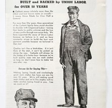 1944 Carhartt Overalls Clothing Advertisement Work Union Labor Clothes D... - $34.27 CAD