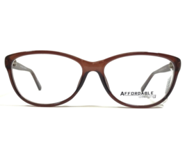Affordable Designs Eyeglasses Frames FELICIA BROWN Clear Cat Eye 53-17-140 - £36.58 GBP