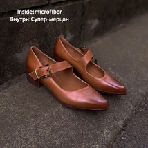 Mary Jane Shoes Summer New Retro British Style Small Leather Shoes Pointed Shall - £111.41 GBP