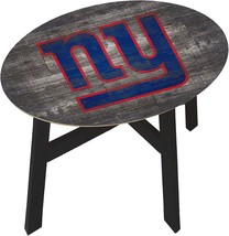 Distressed Wood Side Table By Fan Creations, New York Giants. - £154.40 GBP