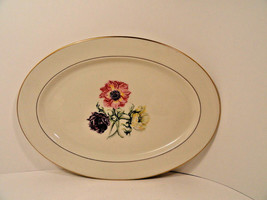 Lamberton China Wildlflower Platter 14 In Gilt Trim Mint Condition 1940-1950&#39;s - £23.18 GBP