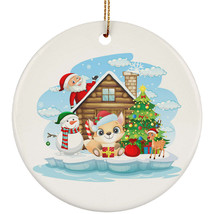 Funny Fox Santa Merry Christmas Ornament Gift Home Decor For Animal Lover - £11.05 GBP