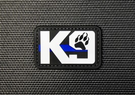 K9 Thin Blue Line Paw PVC Rubber Patch Police Dog Handler Harness - £6.03 GBP