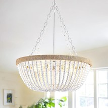 DIKAIDA Wood Bead Chandelier Semi Flush Mount Boho Nursery Ceiling 5 Lig... - $71.25 DIKAIDA Wood Bead Chandelier Semi Flush Mount Boho Nursery Ceiling 5 Lig... - $71.25