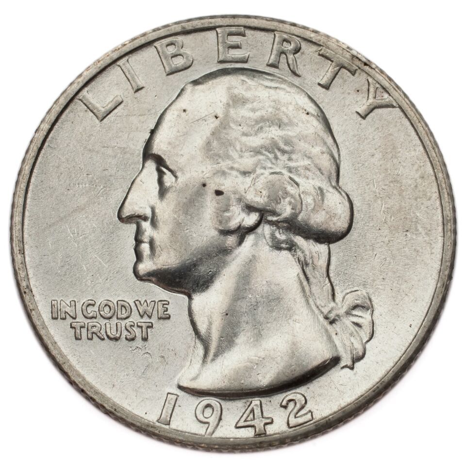 Primary image for 1942-S Silver Washington Quarter 25C (Choice BU Condition) Full Mint Luster