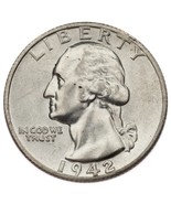 1942-S Silver Washington Quarter 25C (Choice BU Condition) Full Mint Luster - $113.72 CAD