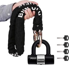 Motorcycle Chain Locks, Biglufu 3.3Ft/100Cm Heavy Duty Long Security, Moped - $60.96