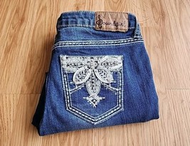 Soundgirl Denim Capri Jeans Sz 5 Embroidered Rhinestones Thick Stitch 28... - £19.90 GBP