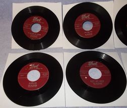 Six 45 Rpm Record Lot Hilltoppers Singing Group Dot Label 1950&#39;s  - £4.68 GBP