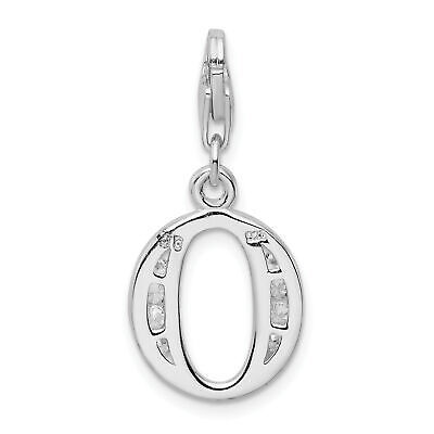 Amore La Vita Silver  Polished CZ Letter O Initial Charm with Fancy Lobster Clas Item image 3