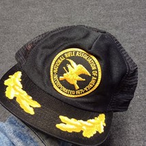 Vintage NRA Trucker Hat Cap Black Mesh Back Gold Leaf Made in USA - $11.69