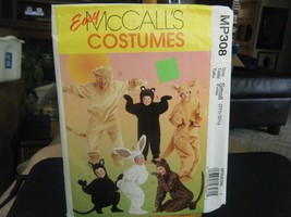 McCall&#39;s MP308 Adult&#39;s Bunny, Bear, Lion &amp; Roo Costume Pattern - Sz S 31... - £5.27 GBP