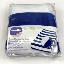 Baby Changing Pad Babies R Us Deluxe Blue White Striped NEW 16x34 - $11.34