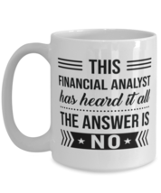 Coffee Mug for Financial Analyst - 15 oz Funny Tea Cup For Office Co-Workers  - £13.27 GBP