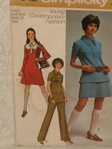 Simplicity Pattern 8912 Misses Dress or Tunic, Mini Skirt and Pants Size 8 Vtg - £5.67 GBP