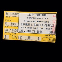 RINGLING BROTHERS BARNUM &amp; BAILEY CIRCUS TICKET STUB 1988 JACKSONVILLE C... - £26.00 GBP