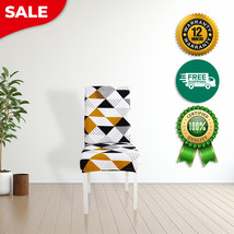 Anyhouz Chair Cover Tricolor Geometric Design Elastic Slipcover Dining D... - $445.49 MXN