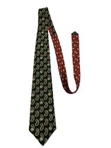 Tommy Hilfiger Reversible Silk Tie Green Paisley Red Medallion Vintage Y... - $18.00