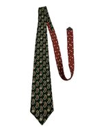 Tommy Hilfiger Reversible Silk Tie Green Paisley Red Medallion Vintage Y2K USA - $18.00