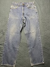 Carhartt B167DST Straight Denim Work Jeans Men’s Size 34x34 Blue - £15.46 GBP