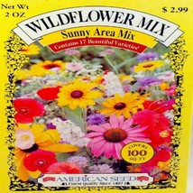 Wildflower Mix Sunny Area Seed Mix - 2 Oz, Covers 100 Sq Ft (Pack of 2) - £5.52 GBP