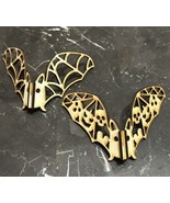 2 Laser Cut Natural Wood Halloween Thanksgiving Decorations Ornaments Bats - £7.79 GBP