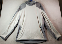 Under armour Hoodie Mens Large Gray White Polyester Long Casual Sleeve Pockets - £10.58 GBP