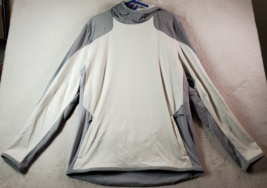 Under armour Hoodie Mens Large Gray White Polyester Long Casual Sleeve Pockets - £10.46 GBP