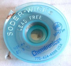 Chemtronics SODER-WICK Size #4, 40-4-10, 10 Ft, Lead Free Desoldering Braid New - £5.27 GBP