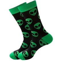 Black Green Alien Socks Novelty Unisex 6-12 Crazy Fun SF104 - £5.87 GBP