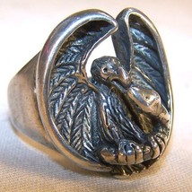 1 DELUXE EAGLE WITH SNAKE SILVER BIKER RING BR34 mens fashion jewelry ri... - $12.34