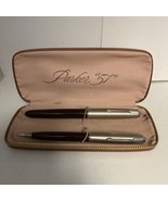 PARKER 51 Fountain Pen And Mechanical Pencil Set Burgundy Barrel Jeweled... - £97.05 GBP