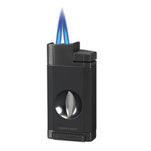 Vertigo Saber Double Flame Torch w/Fold Out V Cutter Black - Vert Saber Black - £21.57 GBP